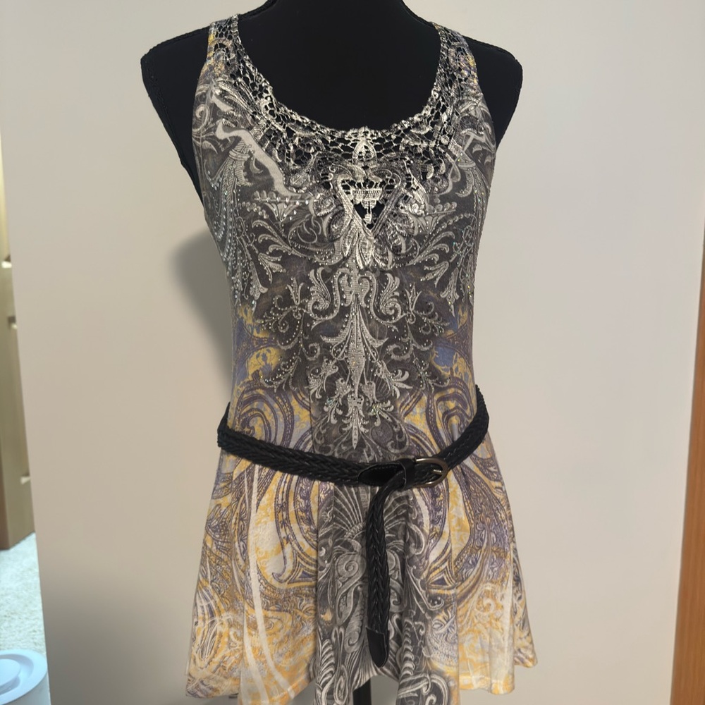 Vocal Black and Silver Embellished Top